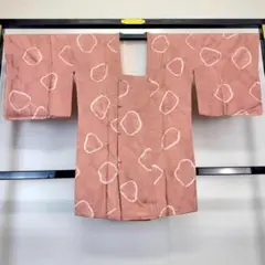 道行コート しつけ糸 絞り 地模様 退紅色 ピンク 和装コート NK-1158