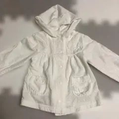 ホワイト フード付きジャケット　65 60 70