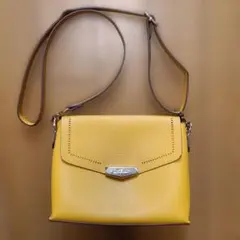 【本皮美品】D.KELLY ショルダーバッグ　イエロー　カラシ色　黄色　イエロー