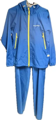 《中古》モンベル　レインウェア上下セット　160cm キッズ　レイントレッカー