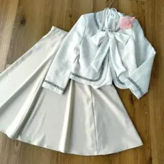 フロリア 3点セット ツイード ノーカラージャケット フレアスカート ブラウス