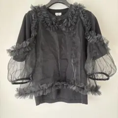 noir kei ninomiya チュールフリルカットソー　AD2022 半袖 noir kei ninomiya チュールフリルカットソー AD2022 半袖 | Mercari