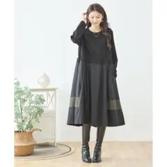 新品未使用タグ付き♡TRUBE【M～L】バイカラーフレアーワンピース