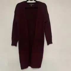 FOREVER21 バーガンディ ロングカーディガン Mのサムネイル