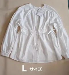 しまむら　2WAY白ブラウス