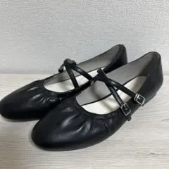 【美品】オリエンタルトラフィック earth コラボ 黒 フラットシューズ