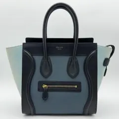 【極美品】セリーヌ　ラゲージ　マイクロショッパー　ネイビー 黒 ブルー