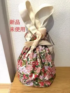 【新品未使用】a floret london 巾着バッグ 花柄 リバティ ピンクのサムネイル
