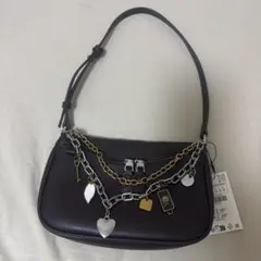 ZARA チャーム付きハンドバッグ ショルダーバッグ 新品未使用品