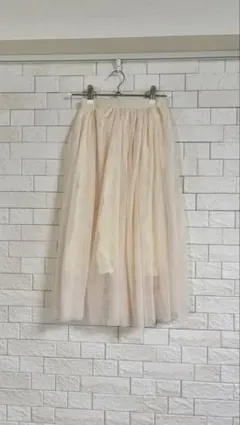 130㎝ アイボリー チュールスカート