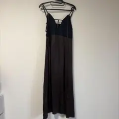 キャミワンピース ダークブラウン ロング丈　sahara