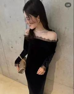 9602 Ladylike velour dress リルアー - メルカリ