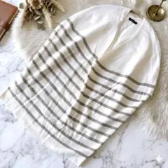 dignite ボーダー ニットベスト ノースリーブ コットン 綿100%