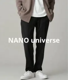 NANO universe クリーステーパードスリムイージーパンツ ブラック
