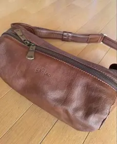 dan genten ボディバッグ ウエストポーチ ゴートレザー カーキ系