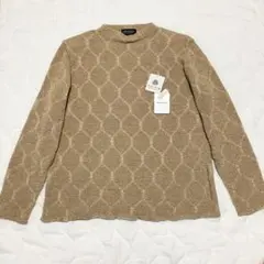 新品タグ付き 日本製 メリノウール ベージュゴールド ニットセーター M-L