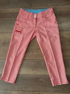 FILA GOLF ギンガムチェッククロップドパンツ　Lサイズ