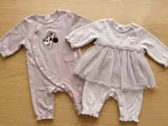 プティマイン べべ　ロンパースセット 70 ミニー　春　お出かけ　ピンク