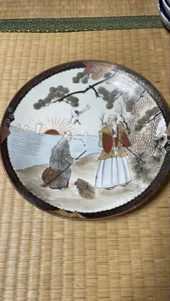 メ3795 大名品　古九谷　大皿　手描きの青九谷ならではの色彩が美しい逸品 メ3795 大名品 古九谷 大皿 手描きの青九谷ならではの色彩が美しい逸品