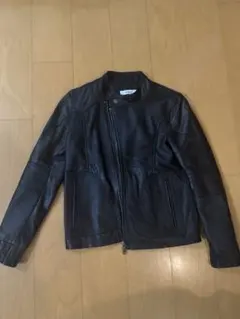 美品！ヴィンテージレザー使用　DETAILS　スタンドカラーダブルライダース