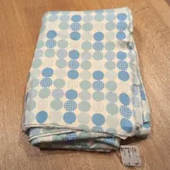 水色のドット柄　キルトニット生地　 1mカット