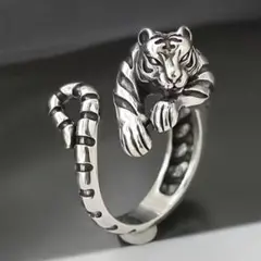 【即日発送・新品】タイガーデザインリング シルバーリングのサムネイル