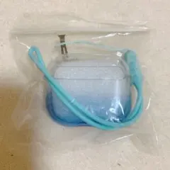 Airpods Proケース グラデーション ブルー　ストラップ付き