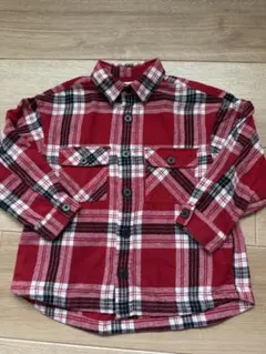 赤・黒チェック柄 長袖シャツ サイズ110
