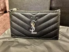 新品 SAINT LAURENT モノグラム フラグメント ジップカードケース