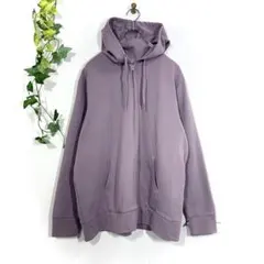 クロッシー ジップアップパーカー 3L パープル 紫 しまむら 大きいサイズ
