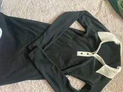 ブラック 長袖 襟付き ミニワンピース S SHEIN