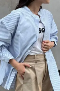 CIAOPANIC TYPY ストライプシャツ バンドカラー 長袖