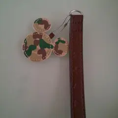 最終価格!! 未使用☆ ミッキーマウス チャーム ストラップ 迷彩柄