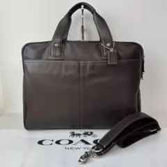 ✅【美品】メンテ済み　コーチ　ビジネスバッグ　ショルダーバッグ　レザー　ブラウン