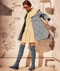 REDYAZEL ビックカラー配色ステッチミニワンピース イエロー