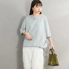 Marmotマーモット 別注ドローコード付きマウンテンロゴバックプリントTシャツのサムネイル