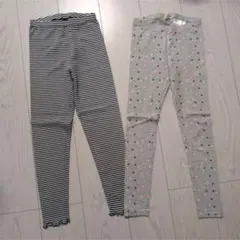 【美品！】H＆М GU 10分丈レギンスセット 130cm☆