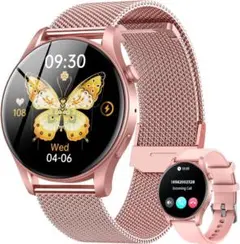 スマートウォッチ❤️ 腕時計 ピンク 2種類のベルト レディース 1.43