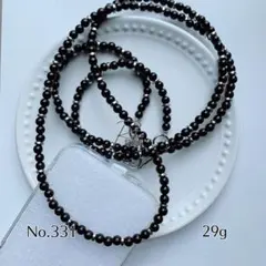 No.331 ショルダーストラップ 長さオーダー ブラックビーズ