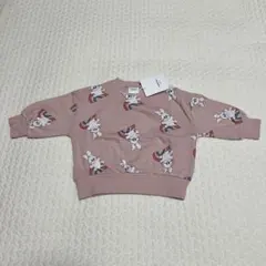 バースデイCHERIER裏毛 トレーナー うさぎ ピンク 80cm