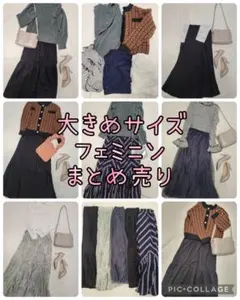 まとめ売り　コーディネート売り　大きめサイズ　フェミニン　ガーリー　秋冬