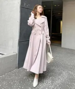 ローヤルパーティ アワーグラスシルエットトレンチコート♡ピンクベージュ