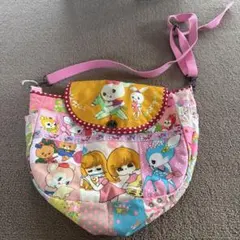 カラフルパッチワークショルダーバッグ　古着　レトロ雑貨