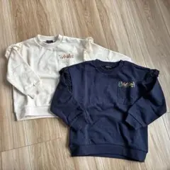 新品未使用UNITED ARROWS トレーナー 110 ネイビー アイボリーのサムネイル