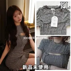 ダーリッチ darich リボンシャーリングギンガムミニワンピース BLK FL