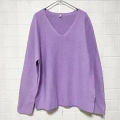 UNIQLO ユニクロ (L)　3Dコットンブレンド Vネックセーター