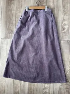 美品☆パープル　コーデュロイ フレアスカート パープル