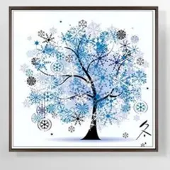 【冬の木】刺繍 クロスステッチキット 春夏秋冬 図案印刷 初心者向け 壁アート