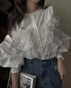 organdyfrill layered point gather sleeveのサムネイル