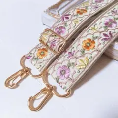 PM252 | インド刺繍リボン スマホショルダー　イエローグリーン